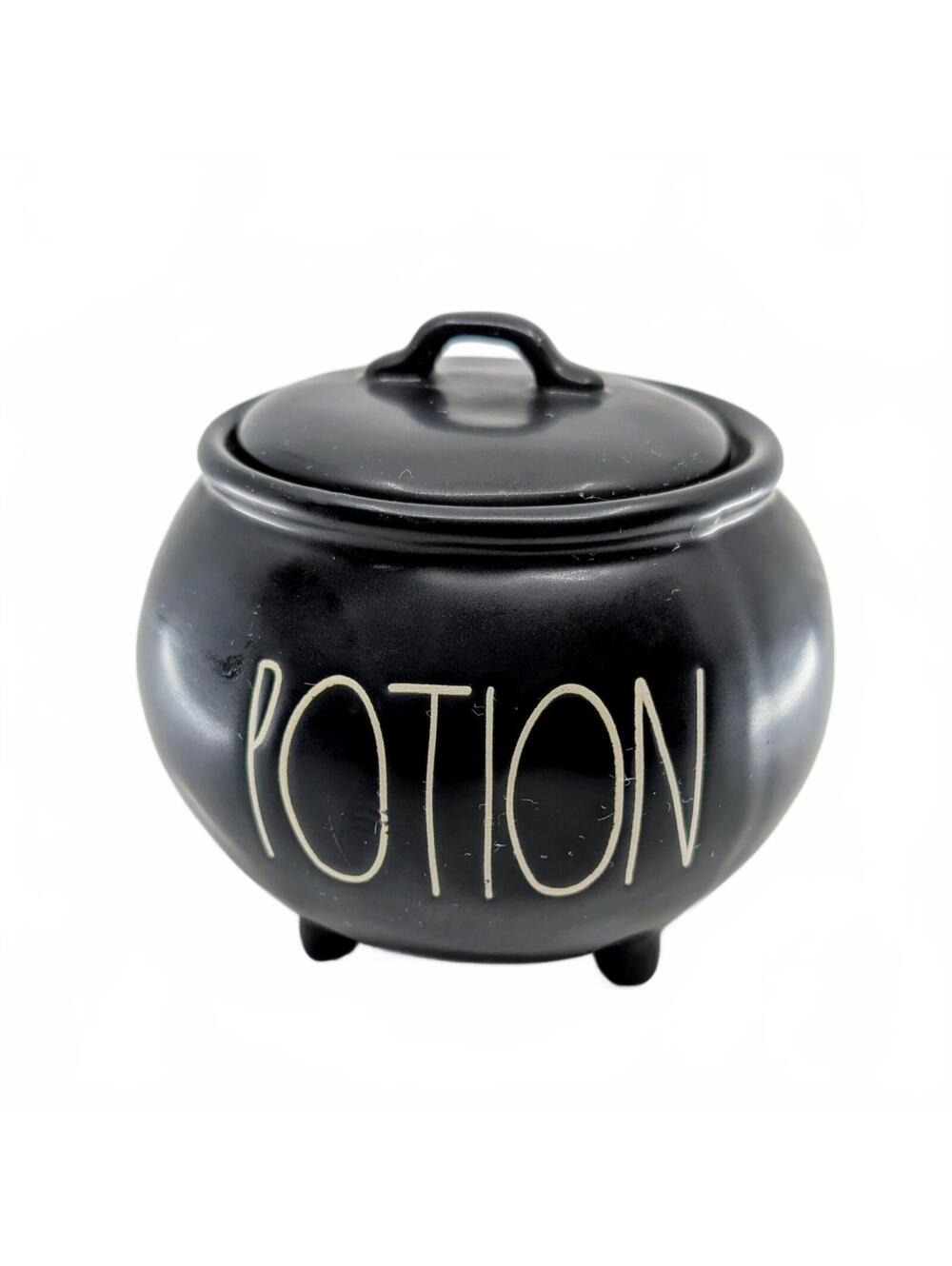 Rae Dunn Artisan Collection Black POTION Cauldron Canister Jar with Lid